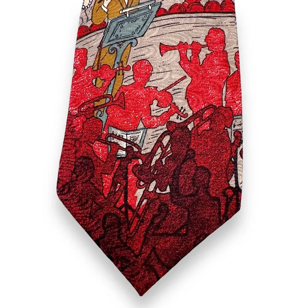 Tutto Matto Mens 100% Silk‎ Dress Tie Made in Italy Symphonic Print 59